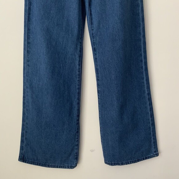 Nasty Gal Collection Wide Leg Jeans Women Size 2 Blue Patch Pocket - Picture 8 of 11